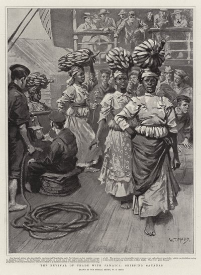 The Revival of Trade with Jamaica, Shipping Bananas by William T. Maud